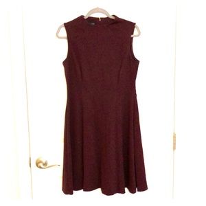 Maroon sleeveless fit n flare dress